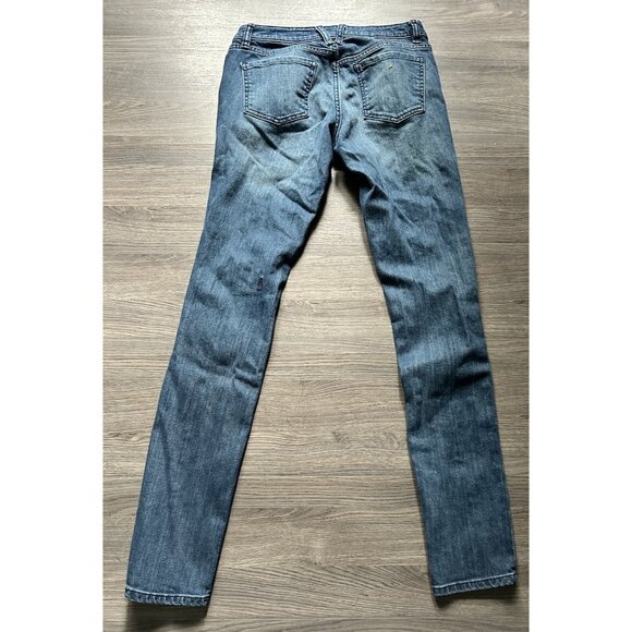 Volcom Women’s Denim Jeans Skinny Super Stoned Blue Dark Mid Rise Size 8 / 28x30 - Picture 9 of 10